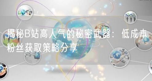 揭秘B站高人气的秘密武器：低成本粉丝获取策略分享