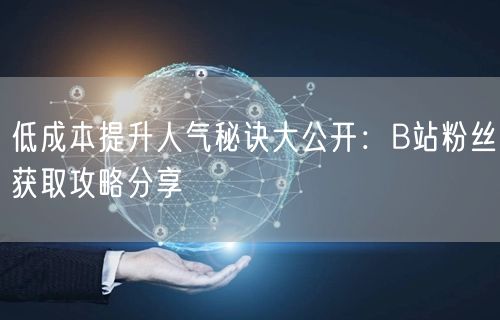 低成本提升人气秘诀大公开：B站粉丝获取攻略分享