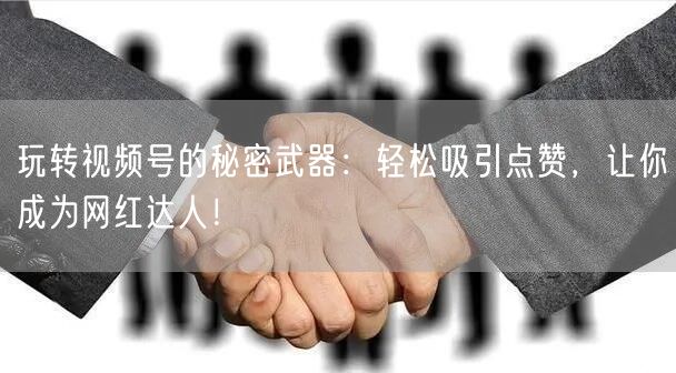 玩转视频号的秘密武器：轻松吸引点赞，让你成为网红达人！