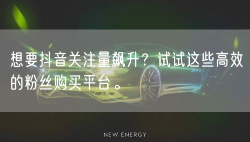 想要抖音关注量飙升？试试这些高效的粉丝购买平台。