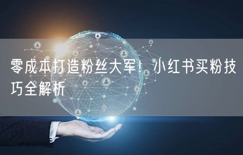 零成本打造粉丝大军！小红书买粉技巧全解析