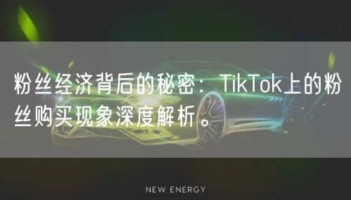 粉丝经济背后的秘密：TikTok上的粉丝购买现象深度解析。