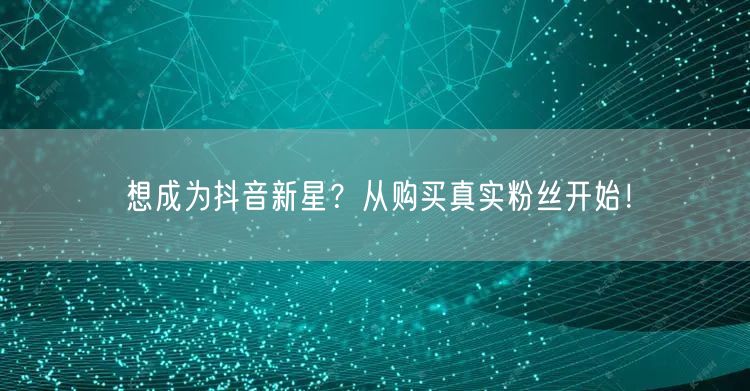 想成为抖音新星？从购买真实粉丝开始！