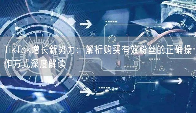 TikTok增长新势力：解析购买有效粉丝的正确操作方式深度解读