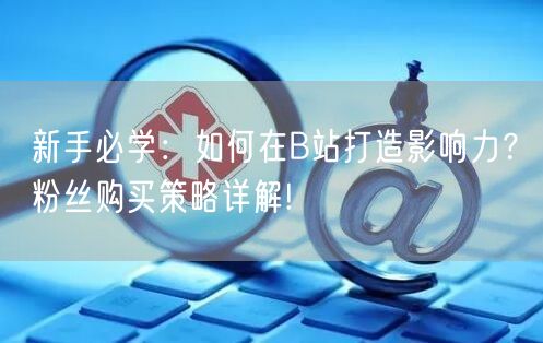 新手必学：如何在B站打造影响力？粉丝购买策略详解!