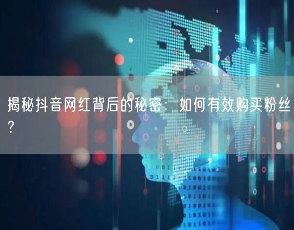 揭秘抖音网红背后的秘密：如何有效购买粉丝？