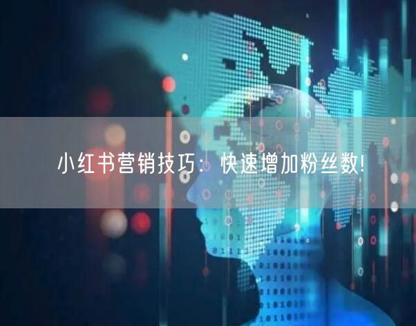 小红书营销技巧：快速增加粉丝数!