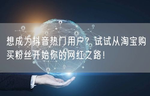 想成为抖音热门用户？试试从淘宝购买粉丝开始你的网红之路！
