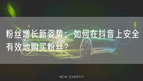 粉丝增长新姿势：如何在抖音上安全有效地购买粉丝？