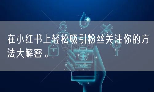 在小红书上轻松吸引粉丝关注你的方法大解密。
