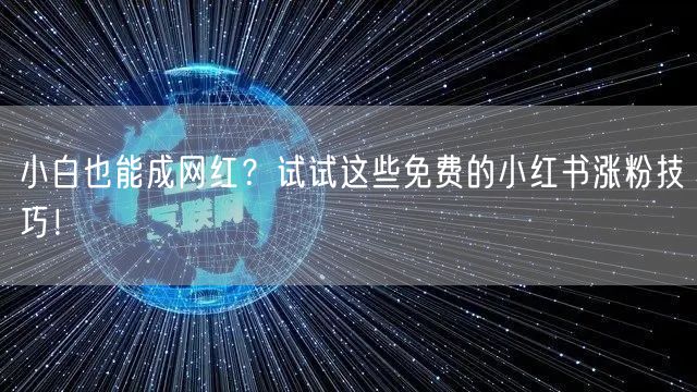小白也能成网红？试试这些免费的小红书涨粉技巧！