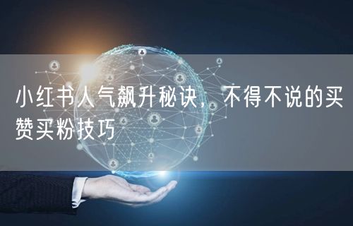 小红书人气飙升秘诀，不得不说的买赞买粉技巧