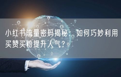 小红书流量密码揭秘：如何巧妙利用买赞买粉提升人气？