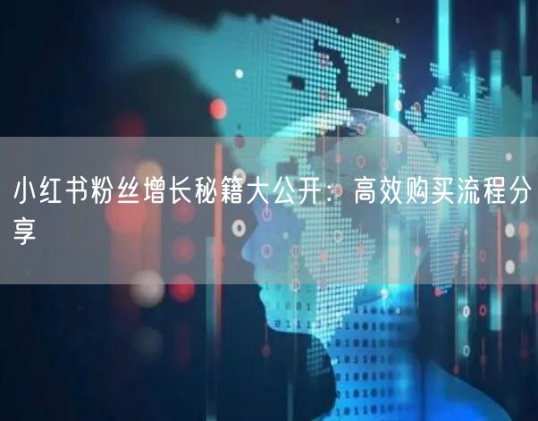 小红书粉丝增长秘籍大公开：高效购买流程分享