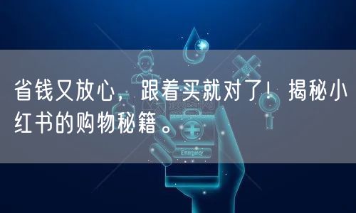 省钱又放心，跟着买就对了！揭秘小红书的购物秘籍。