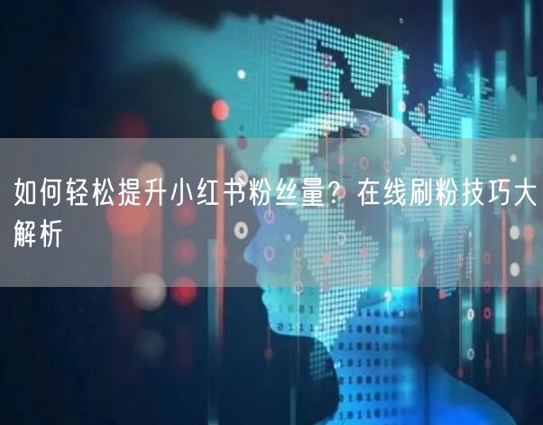 如何轻松提升小红书粉丝量？在线刷粉技巧大解析