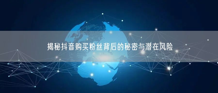 揭秘抖音购买粉丝背后的秘密与潜在风险