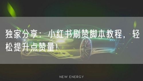 独家分享：小红书刷赞脚本教程，轻松提升点赞量！