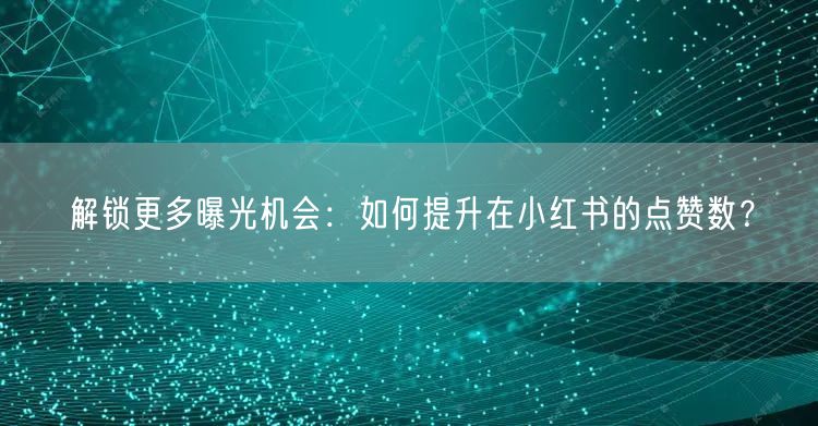 解锁更多曝光机会：如何提升在小红书的点赞数？