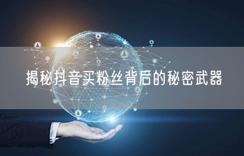 揭秘抖音买粉丝背后的秘密武器