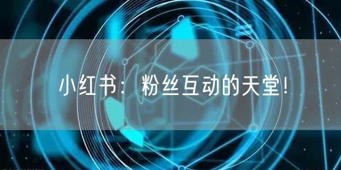 小红书：粉丝互动的天堂！