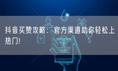抖音买赞攻略：官方渠道助你轻松上热门!