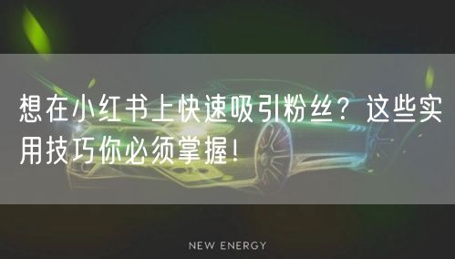 想在小红书上快速吸引粉丝？这些实用技巧你必须掌握！