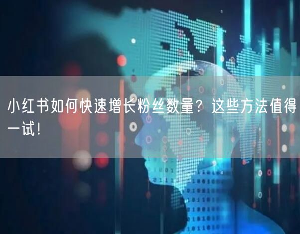小红书如何快速增长粉丝数量？这些方法值得一试！