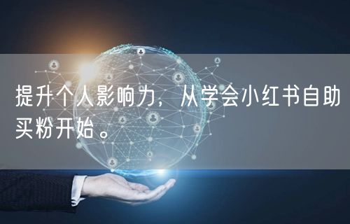 提升个人影响力，从学会小红书自助买粉开始。