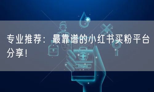 专业推荐：最靠谱的小红书买粉平台分享！