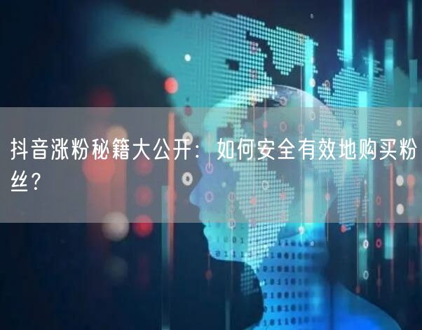 抖音涨粉秘籍大公开：如何安全有效地购买粉丝？
